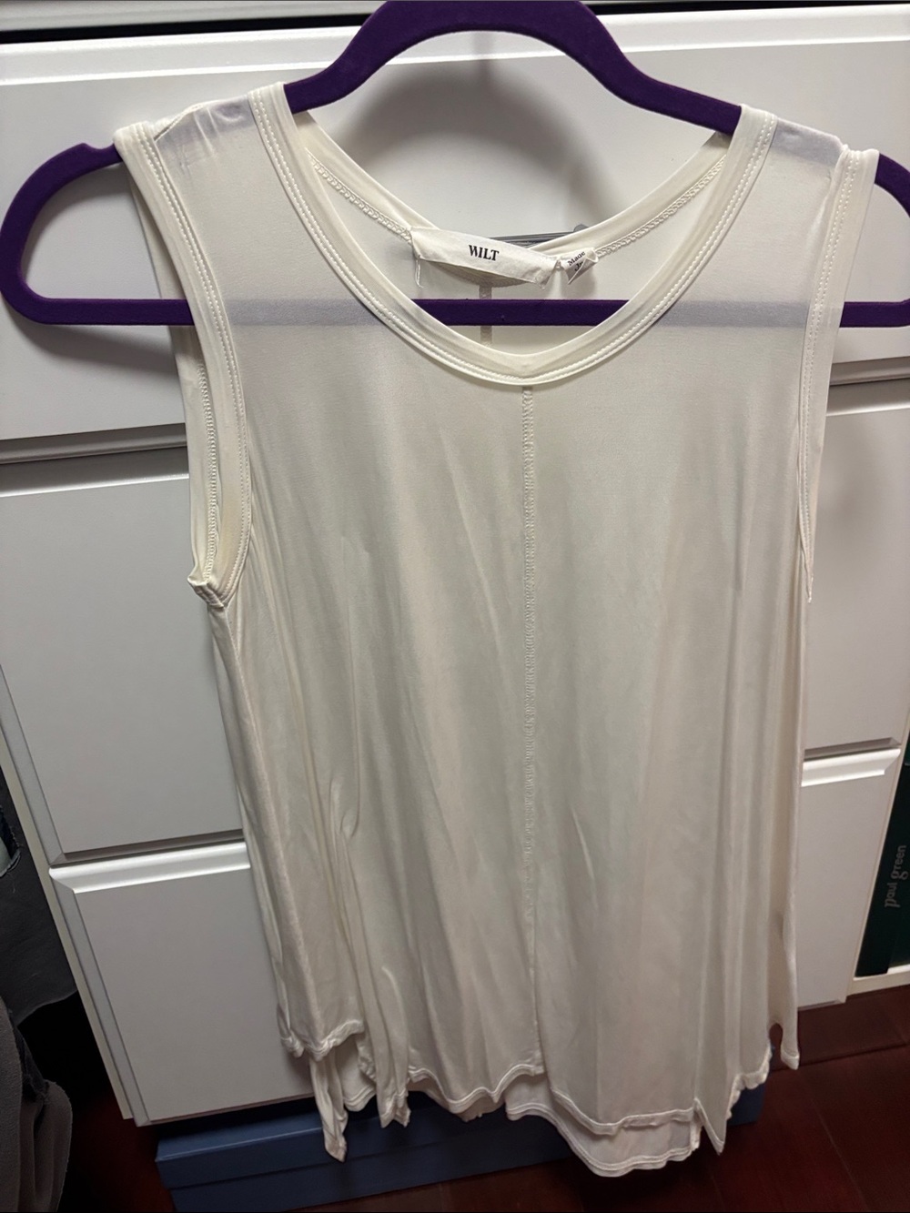 WILT Cream Scoop Neck Sleeveless Tank Top